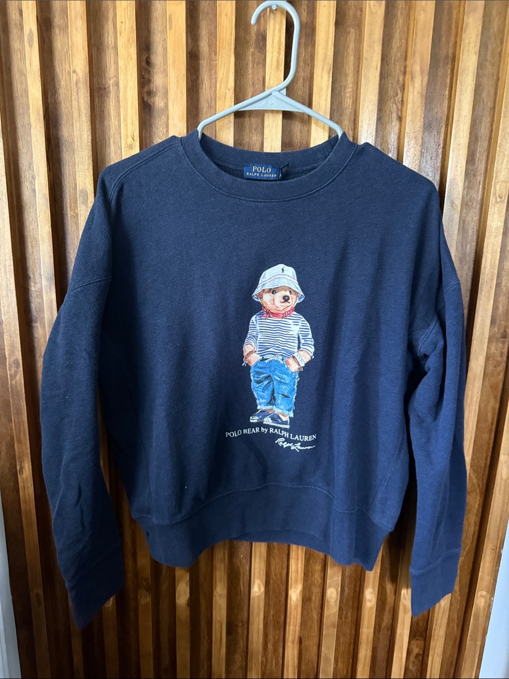 Polo Ralph Lauren Crewneck Polo Bear Fleece Sweatshirt in Navy. S - Picture 2 of 9